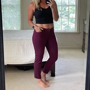GAP 6 R Burgundy City Crop Trouser Pants